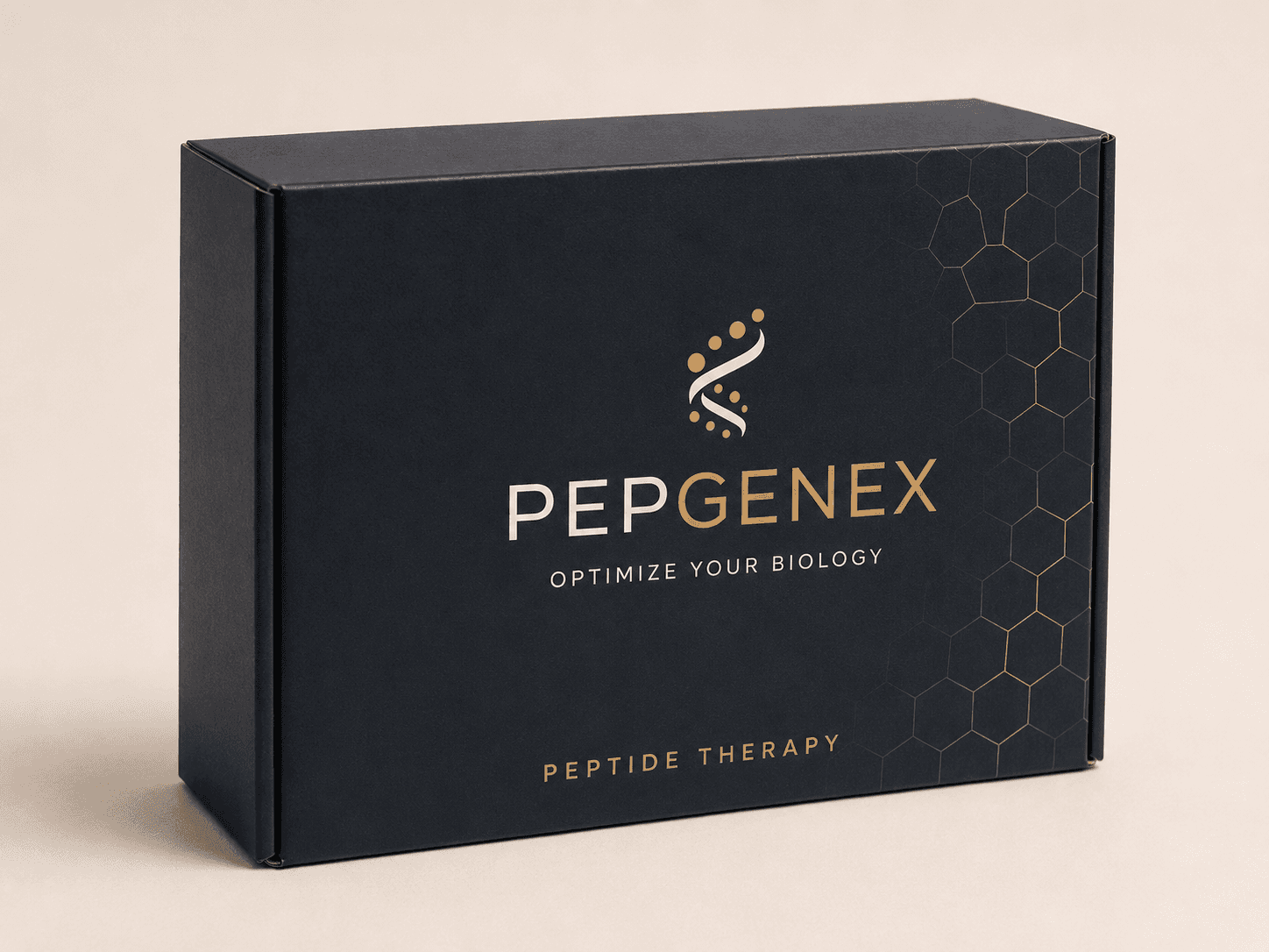 Sealed PepGenex peptide therapy shipping box